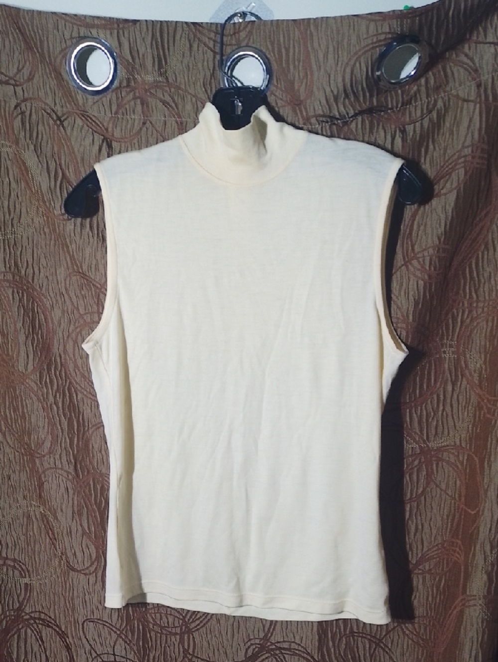 Giorgio Armani Cream Sleeveless Mock Neck Tank